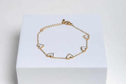 Gold Plated Heart Bracelet